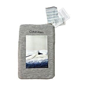 Calvin Klein Modern Cotton Knit Stripe Indigo Pillow Cases Pair